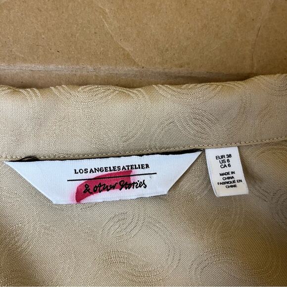 & Other Stories Tan Boxy Button Down Shirt - Picture 6 of 6